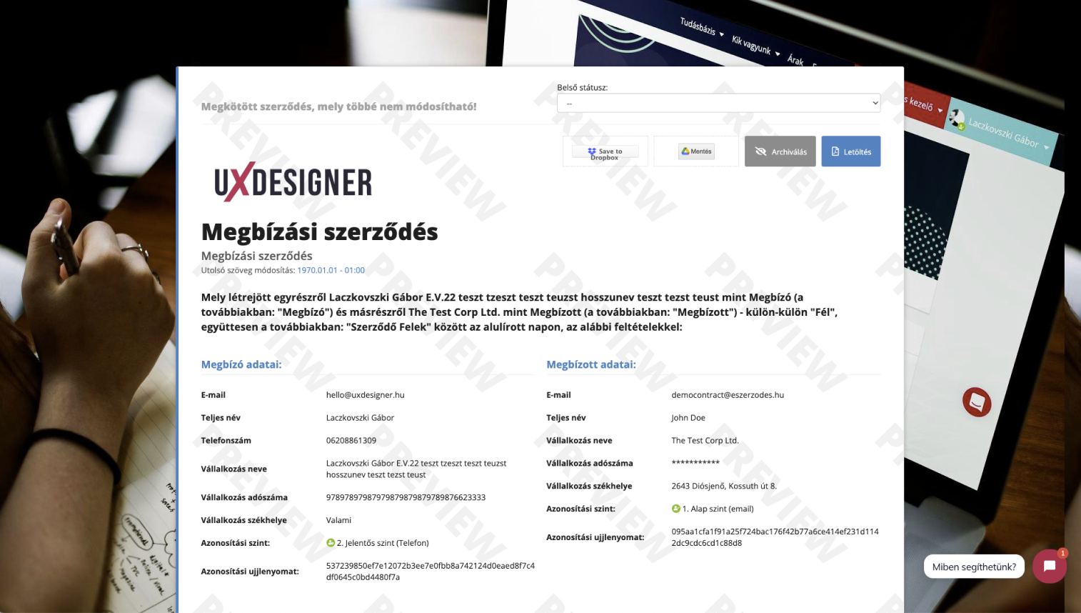 Personalizar la apariencia del contrato